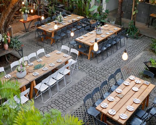 Light dinner setup on a wooden table